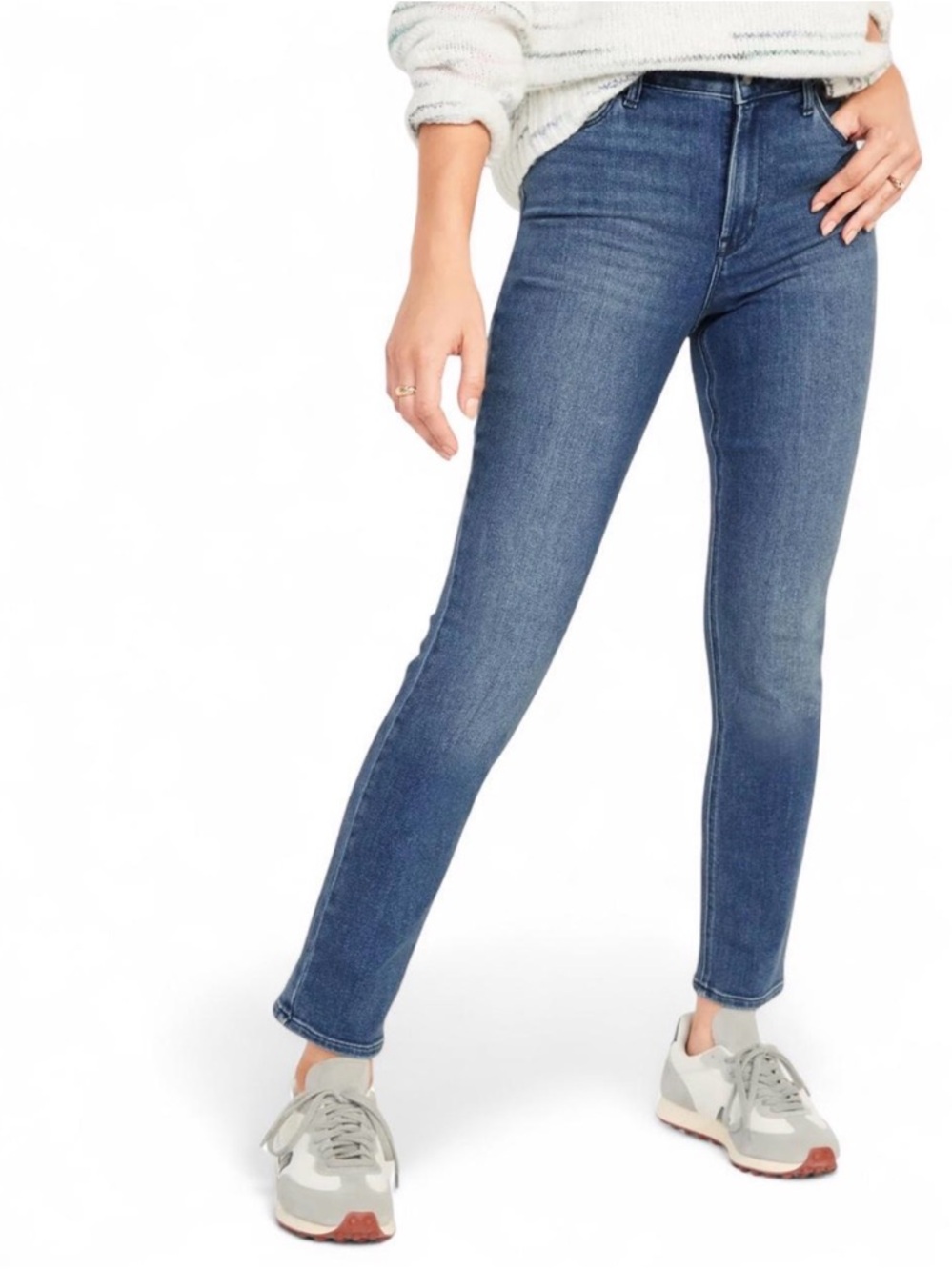 Old Navy Wow Slim High-Rise Straight Jeans in Mid Blue - Size 0 - NWT